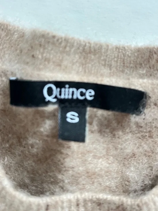 Quince Mongolian Cashmere Crewneck Sweater Sz S Oatmeal Cozy Luxury Shrunken Fit - Picture 3 of 11